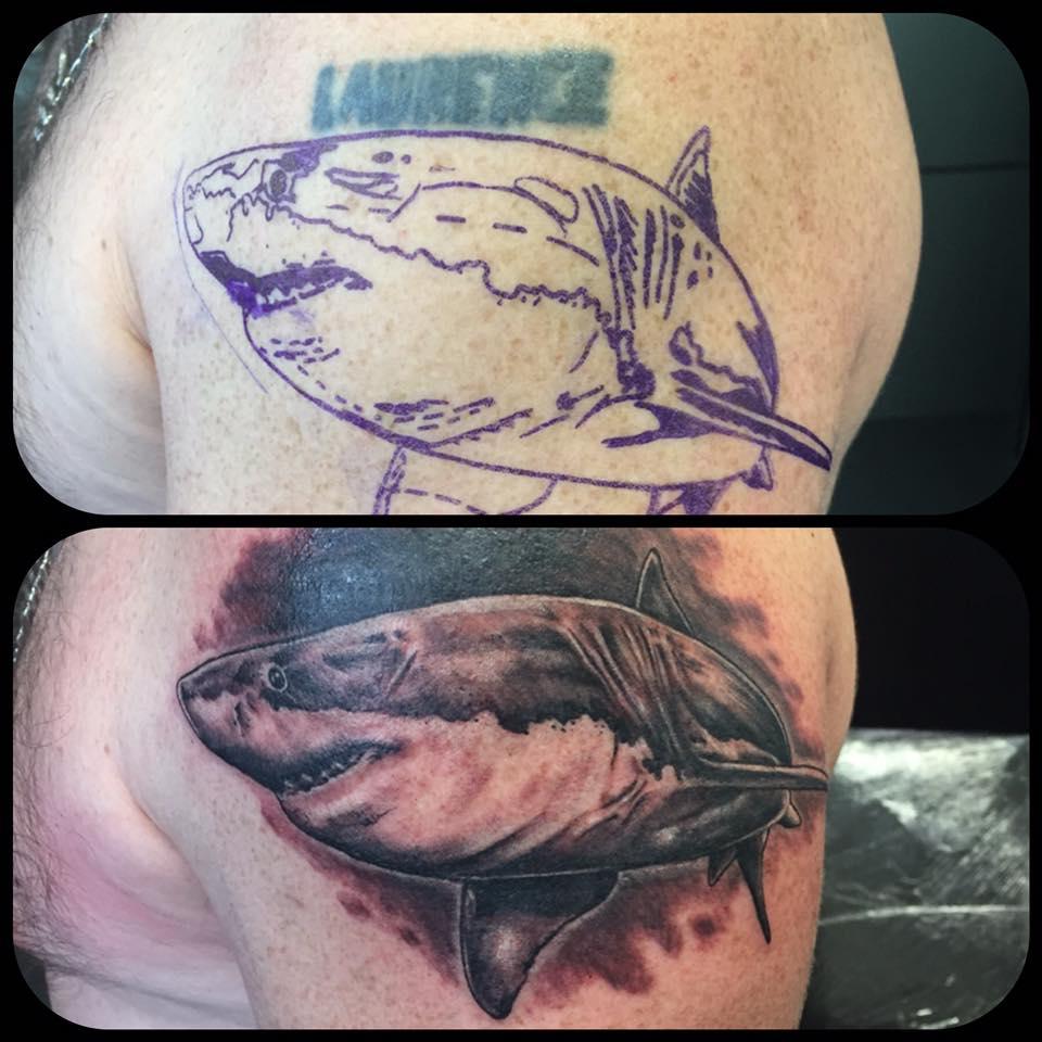 Modèle et tatouage final d'un requin